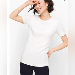 Talbots Classic crewneck white Top 100% Pima Cotton